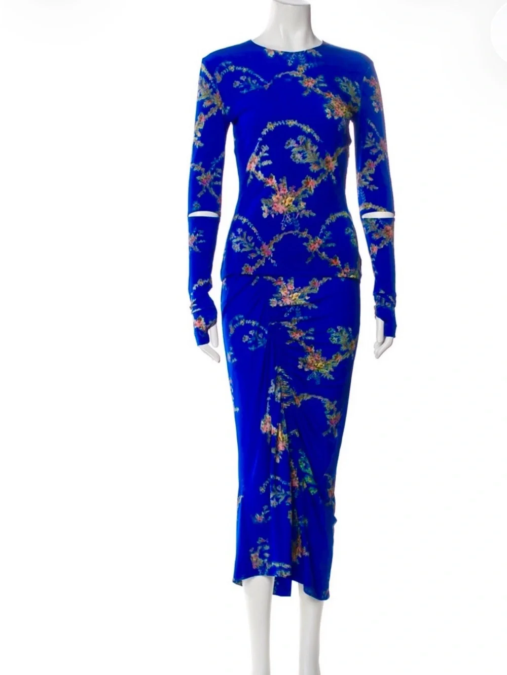 Preen by Thornton Bregazzi Cobalt Blue Floral Skirt Set Sz Med.